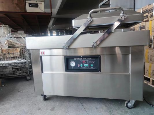 Doppelkammer Industrievakuumpakemaschine für Lebensmittel mit 1,5 kW Vakuumpumpenleistung