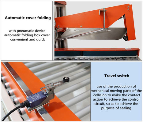 Maschine zur automatischen Versiegelung mit Klappband aus Edelstahl mit maximaler Geschwindigkeit 20 M/min
