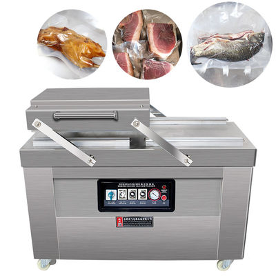 Halbautomatische Doppelkammer-Trocknerei für Hühnerfleisch und Lebensmittel Vakuumverpackungsmaschine