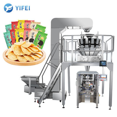 Mehrfachgewichtsköpfe Chips Nüsse Kaffeebohnen Vertikalverpackungsmaschine für Granulate