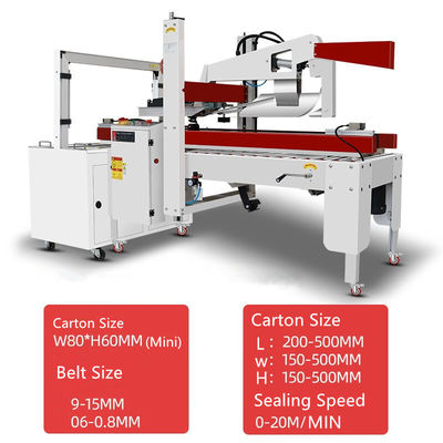 Halbautomatische Tape-Siegelmaschine für Kartonverbindungen für 150-500 mm Kisten