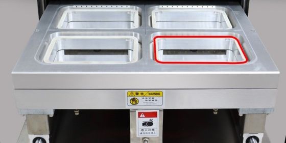 Maschine zur Versiegelung von Schalen aus Edelstahl für die Verpackung von Fastfood-Produkten
