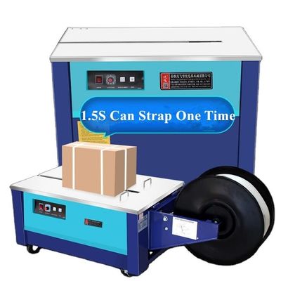 Semi-Auto PP-Strappmaschine für Paletten YF90-1 Niedrigplattform Schreibtischbox Karton PP Band