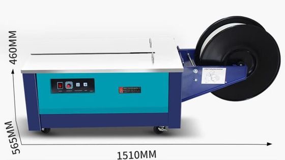Semi-Auto PP-Strappmaschine für Paletten YF90-1 Niedrigplattform Schreibtischbox Karton PP Band