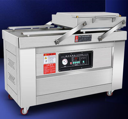 Elektrisch angetriebene Doppelkammer Vakuumsiegelverpackungsmaschine für Fleisch-Hühnerfutter
