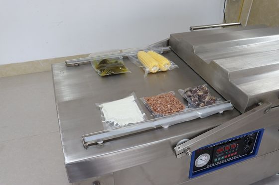 1500 Watt Edelstahl-Doppelkammer-Vakuum-Lebensmittelverpackungsmaschine für fortschrittliche Konstruktionen