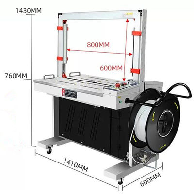 Vollautomatische Hochschreibtischkartonbandmachine mit Bandgröße W 9-15mm / T 0,6-1mm