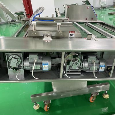 Großkapazität Automatische kontinuierlich rotierende Rollgürtel Nahrungsmittel Käse Meeresfrüchte Fleisch Schweinefleisch Rindfleisch Vakuumpackmaschine