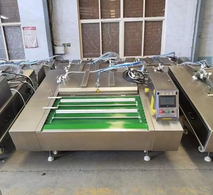 Elektrisch angetriebene 1000-Doppelstreifen-Auto-Bohnenprodukte und Wildgemüse-kontinuierliche Vakuumpakemaschine