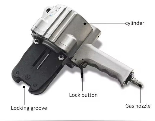 FTL-S19 32 mm Pneumatisches Metallband Stahlgurt-Spannwerkzeug für 0,6-1,2 mm Gurtbreite