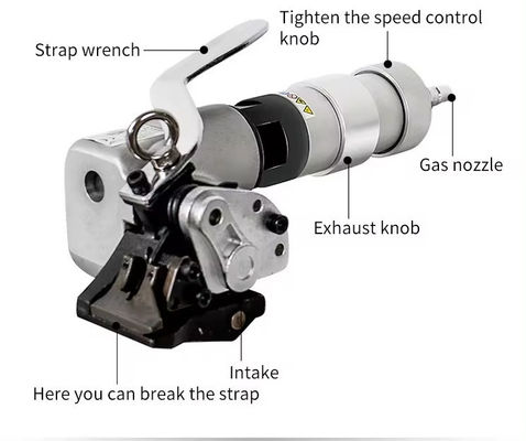 FTL-S19 32 mm Pneumatisches Metallband Stahlgurt-Spannwerkzeug für 0,6-1,2 mm Gurtbreite