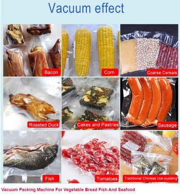 Doppelkammer Fleisch Reis Snack Fisch Lebensmittel Versiegelungstüte Gas Spülung Vakuum Verpackungsmaschine