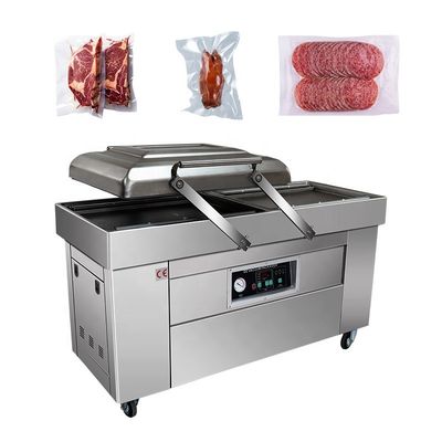 Beef Steak Plastikverpackung 40m3/h Pumpengeschwindigkeit vertikale Doppelkammer Vakuumverpackung