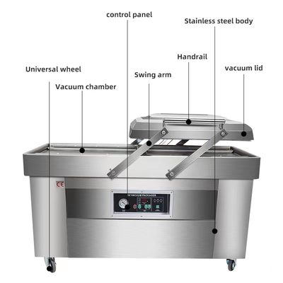 Elektrisch angetriebene Doppelkammervakuumverpackungsmaschine zur Konservierung von Fleisch und Nüssen