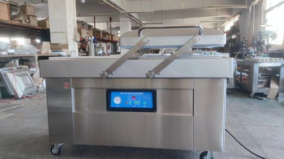 Halbautomatischer kommerzieller Doppelkammer-Vakuumsiegelgerät für Kunststoffverpackungsmaterialien