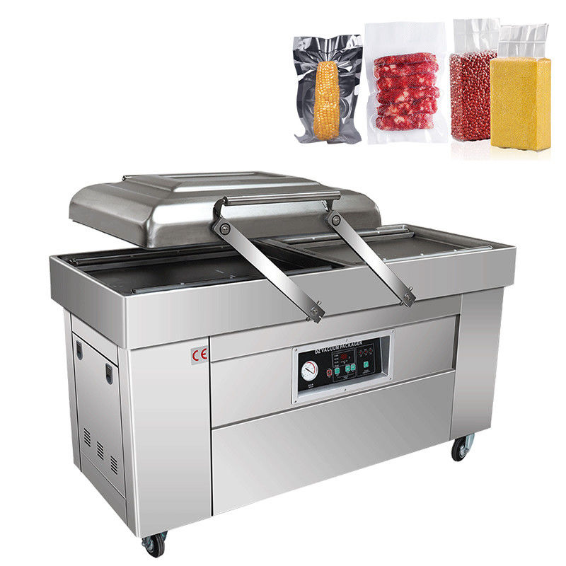 Elektrisch angetriebene Doppelkammer Vakuumverpackungsmaschine für Gemüse, Brot, Fisch und Meeresfrüchte 120 kg