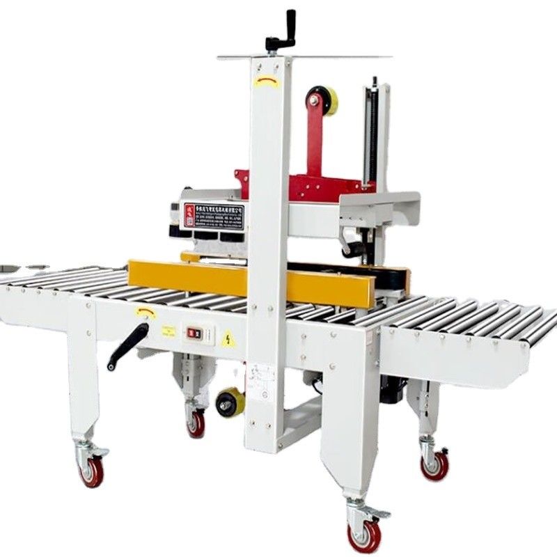 1830*670*1230mm Halbautomatische Linke und Rechte Antrieb Gürtel Kartonband Versiegelungsmaschine