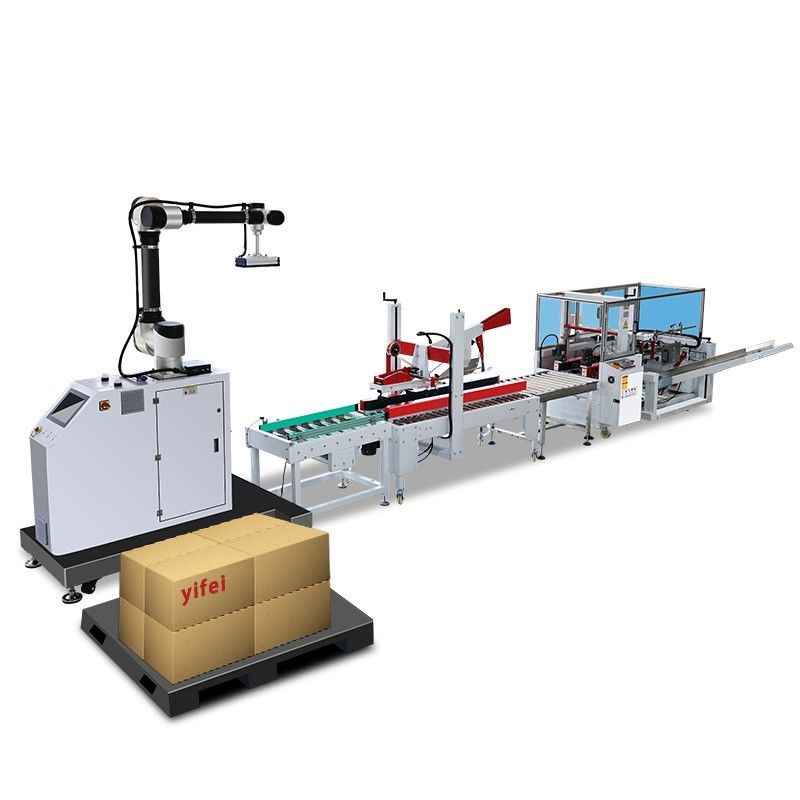IP65 Verpackungslinie mit Gehäuse Karton-Tasche-Box Erektor Klappdichtungsdichtungs-Palletizer-System