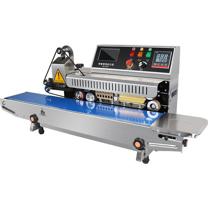 Chemische PM-1800 Automatische kontinuierliche Band Plastikbeutel Tinte Codierung Dichtung Maschine mit Verfallsdatum Drucker