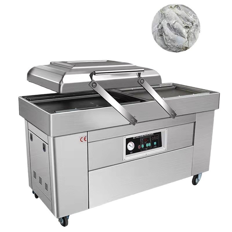 1500W angetrieben DZ-400 Doppel-Rohrkammer geräucherte Fleischbrot Vakuum Verpackungsmaschine mit Stickstoffgas