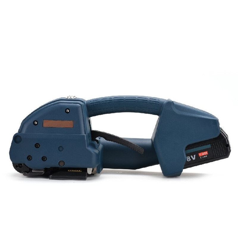 Elektrisch betriebene Strapmaschine für PP-PET-Streifen mit langlebiger wiederaufladbarer Batterie