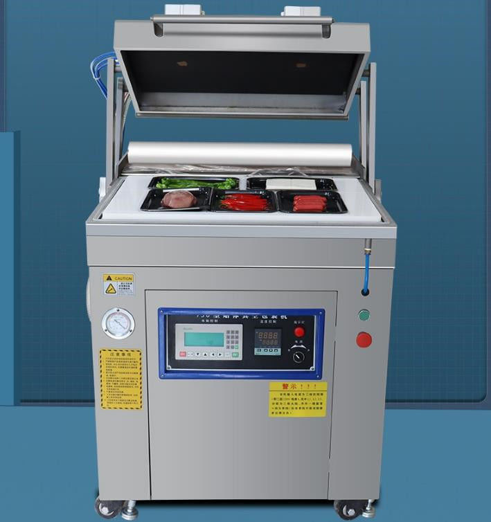 Automatische Vakuumverpackungsmaschine für Fleischhaut für Lebensmittelfachversiegelung 830*750*91050mm